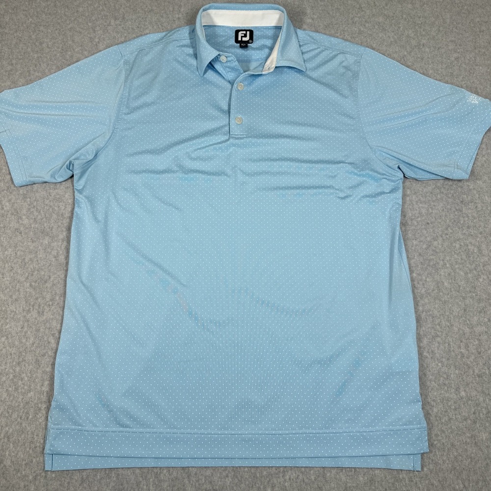 FootJoy Men's Golf Polo Woodford Cup 2020 Size Medium‎ Light Blue AOP Stretch